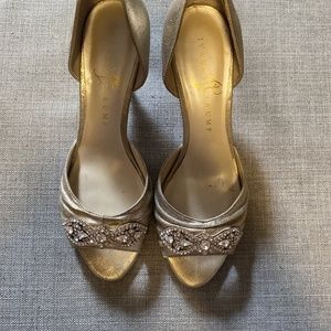 Ivanka Trump Gold Suede Heels